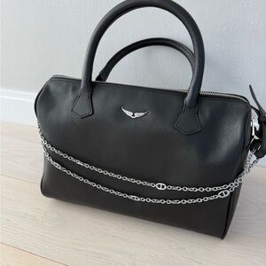 zadig & voltaire medium sunny wings leather satchel